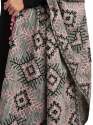 Grey Tribal Aari Embrodiered Slub Khadi Shawl thumb 1