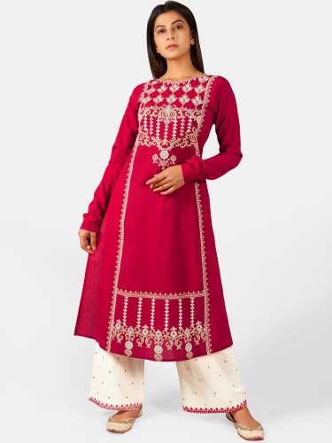  Khadi Kurta Set with Chudi Sleeves
