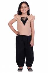 kids Beige khadi top bottom combo