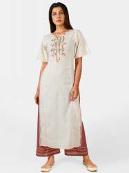 Milky white princess line kurta set with 