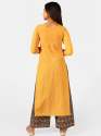 Mustured yellow princes line kurta  thumb 3