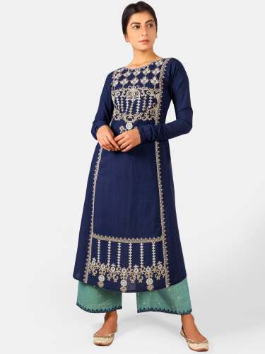 Navyblue Long Aari Embroidered 