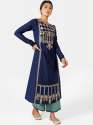 Navyblue Long Aari Embroidered  thumb 1