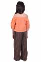 Orange Khadi Cold Shoulder Kids Top And Botton Set thumb 1