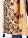 Orange Slub Khadi Black Embroidered Stole  thumb 3
