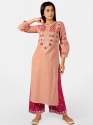 Peach long princess line long kurta 