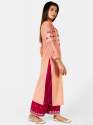 Peach long princess line long kurta  thumb 1