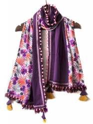 Printed Khadi Stole With Tassels