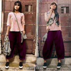 Purple Khadi Dhoti Pair