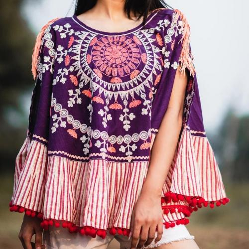 Purple Mandala poncho