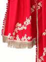 Red 100% khadi Fully Embroidered Stole for women  thumb 1