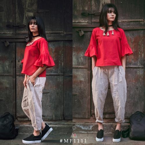 Red Khadi Casual Pair
