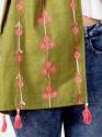 Tiny Floral Bunch Olive Green Embroidered Stole  thumb 3