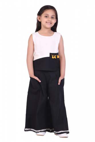 kids black skirt pant combo