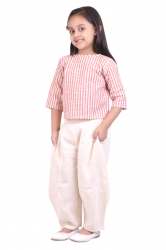 White Dhoti Khadi Pair With lining Top