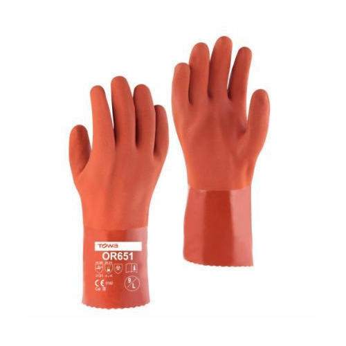 striped soft pvc gloves by Oriental Enterprises
