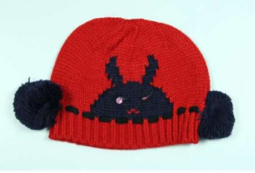  Kids VP Oswal Red Winters Casual Wear Woolen Cap by V P Oswal Hosiery Factory