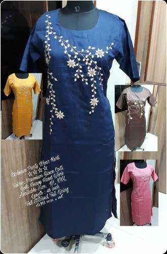 Cotton Kurti With Gota Handwork by Diganta Sales Private Limited