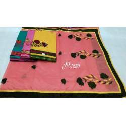 Designer Supernet Aplic Work Sarees