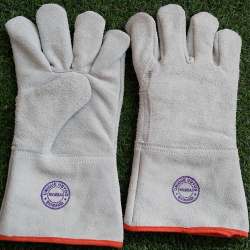 Natural leather hand gloves