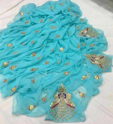 Designer Chiffon Gotta patti Saree by Chitra Sarees