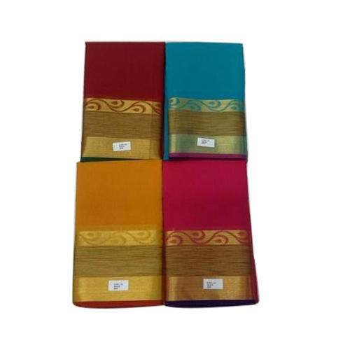 cotton casual wear plain saree by Shree Shankar Sarees