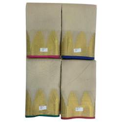 heavy golden border cotton saree