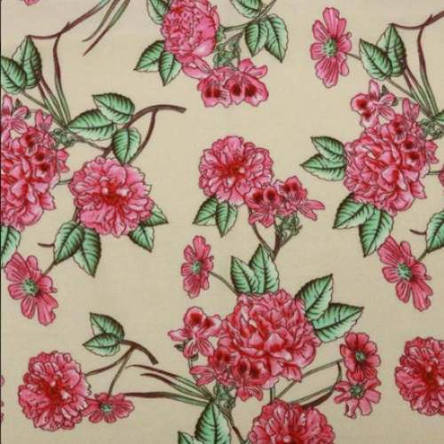 Floral Polyester Printed Fabric by Mahalaxmi Textile India