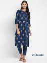 Cotton Foil Print Kurti With Pent Vaikunth Fabrics
