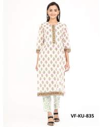 Cotton Kurti With Pant Set  VF-KU-835