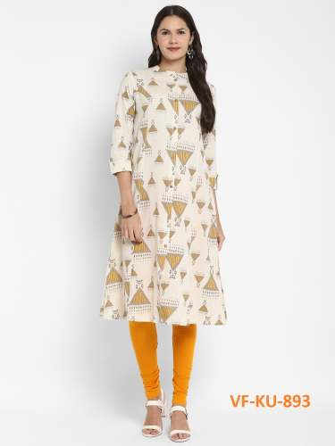 Cotton Printed A-Line Kurti VF-KU-893