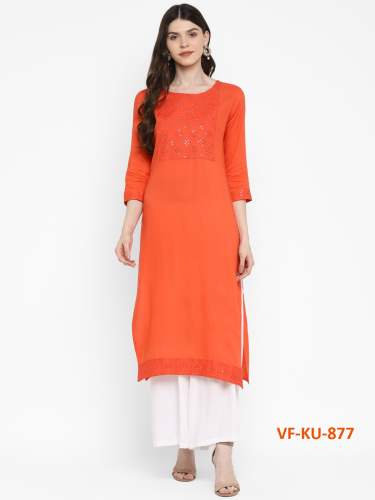 Rayon Straight kurti  VF-KU-877