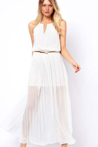 White Maxi Dress For Ladies  by Jaune Global