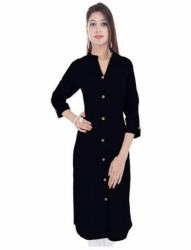 Velentino Trend Black Color American Crepe Kurtis