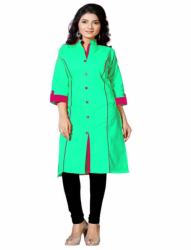 Velentino Trend Green Cotton Kurtis