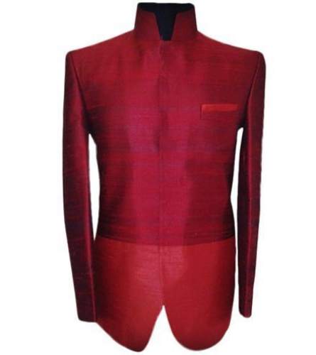 Bandhgala raw silk suit