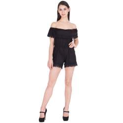 Ladies Black Shorts Jumpsuit