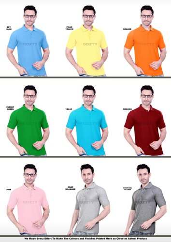 Men Plain Polo T-Shirts by Gozty  by Jai Shankar And Sons