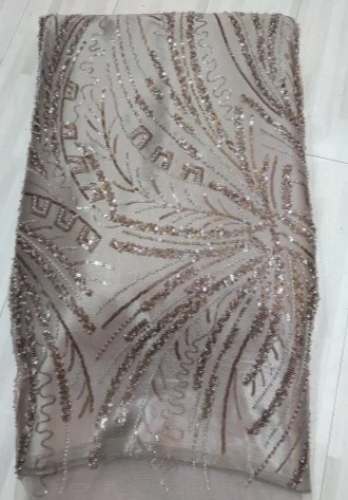 Net Beaded Embroidered Fabric 