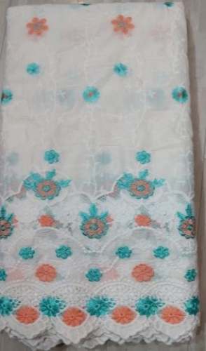 Pure Cotton Lace Embroidered Fabric  by Laiba enterprise