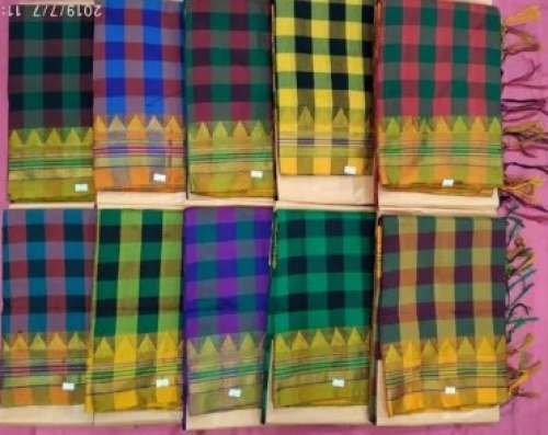 Temple Border Cotton Saree  by Chindak textiles