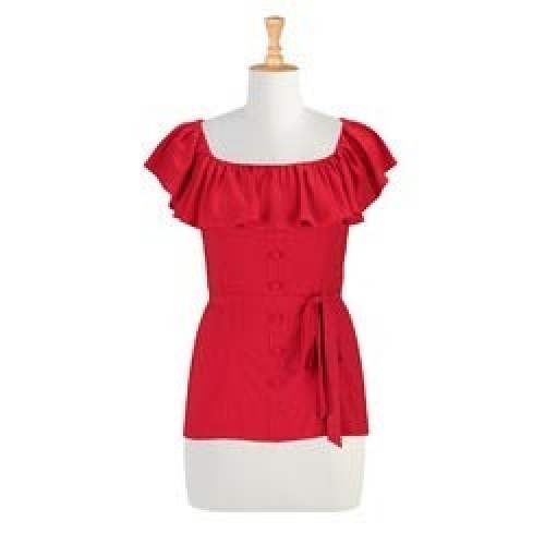 Trendy Ruffle neck Girls Top 