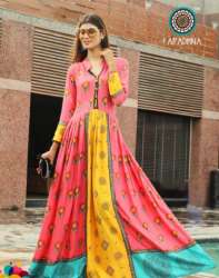 multi color long sleeve kurti