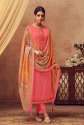 pink dress material with multi dupatta