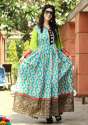 sky color anarkali kurti