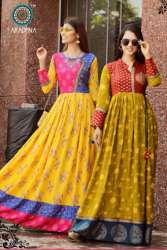 yellow party wear kurti