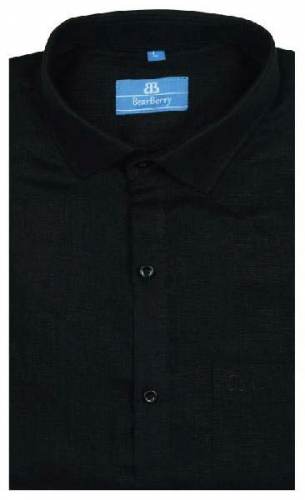 Men Black Casual Linen Shirts