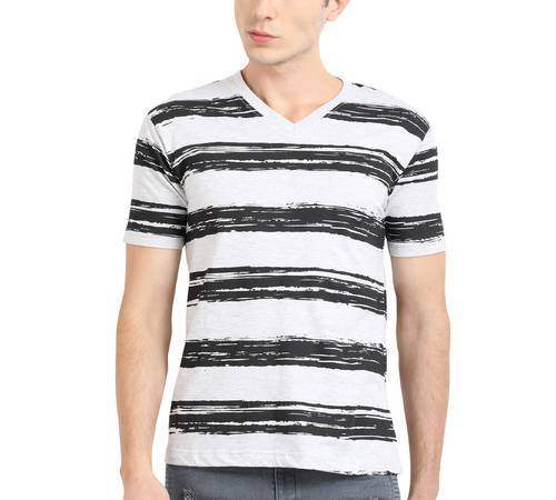 V- Neck Striped T- Shirt