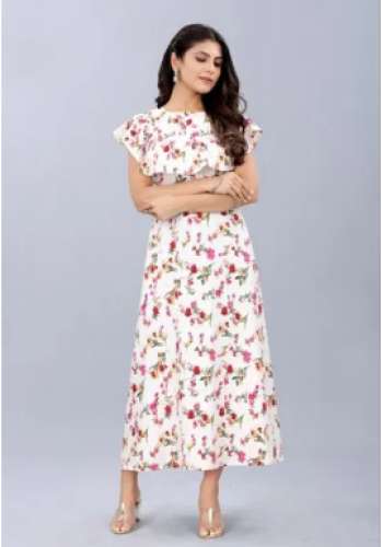 Ladies Floral Printed Maxi Dress by Lubgi laces pvt ltd 