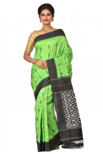 Designer Green Ikat Saree 